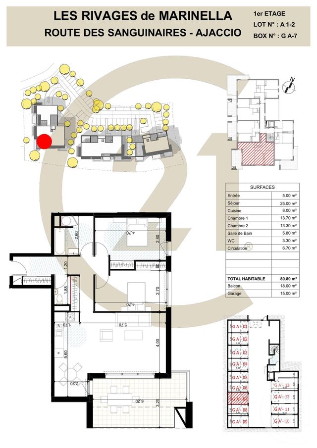 Appartement F3 à vendre - 3 pièces - 80,80 m2 - Ajaccio - 201 - CORSE