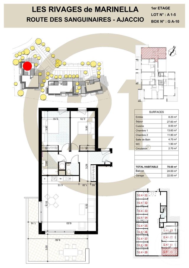 Afficher la photo en grand Appartement F3 à vendre - 3 pièces - 78,60 m2 - Ajaccio - 201 - CORSE