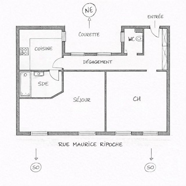 Appartement F2 &agrave; vendre - 2 pi&egrave;ces - 52,94 m2 - Paris - 75014 - ILE-DE-FRANCE