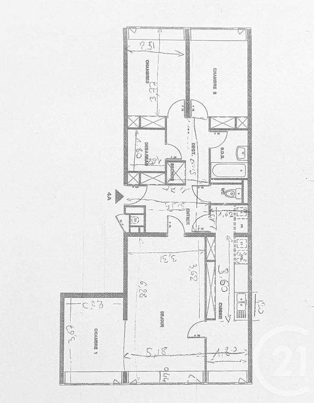 Appartement F4 &agrave; vendre - 4 pi&egrave;ces - 84,73 m2 - Paris - 75014 - ILE-DE-FRANCE